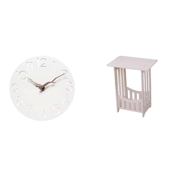 Wall Clock End Table Side Table Compact Size Sturdy Material for Living Room Kitchen Study Room