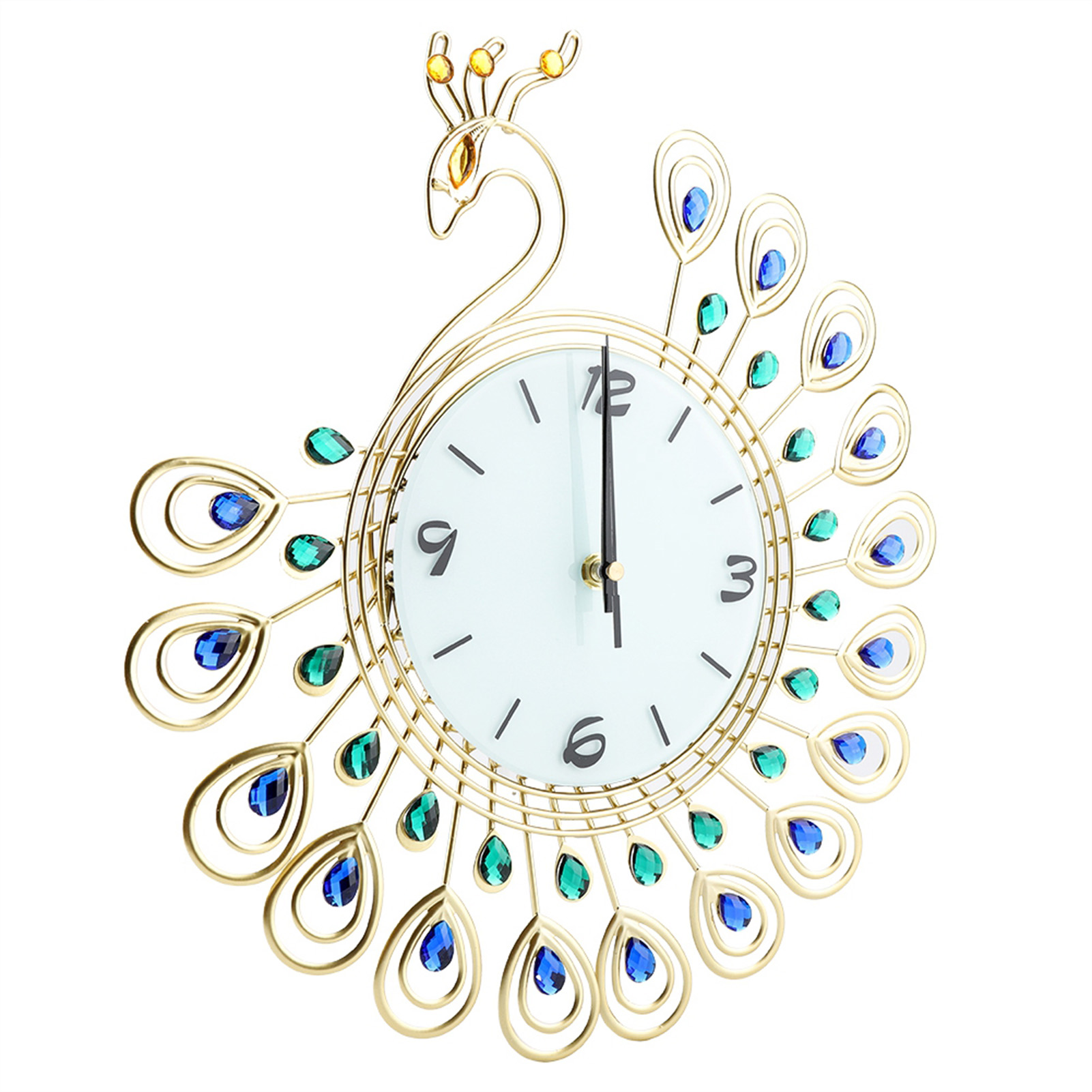 Wall Clock European Style Wall Clock Peacock Shaped Wall Clock Iron