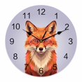 thumbnail image 1 of Wall Clock Fox Wear Glasses Clocks PVC Silent Non-Ticking Battery Operated Decorative Purple Funny Animal Round Clock for Home Living Room Kitchen Bedroom Office School Wall Decor 10 Inch, 1 of 9