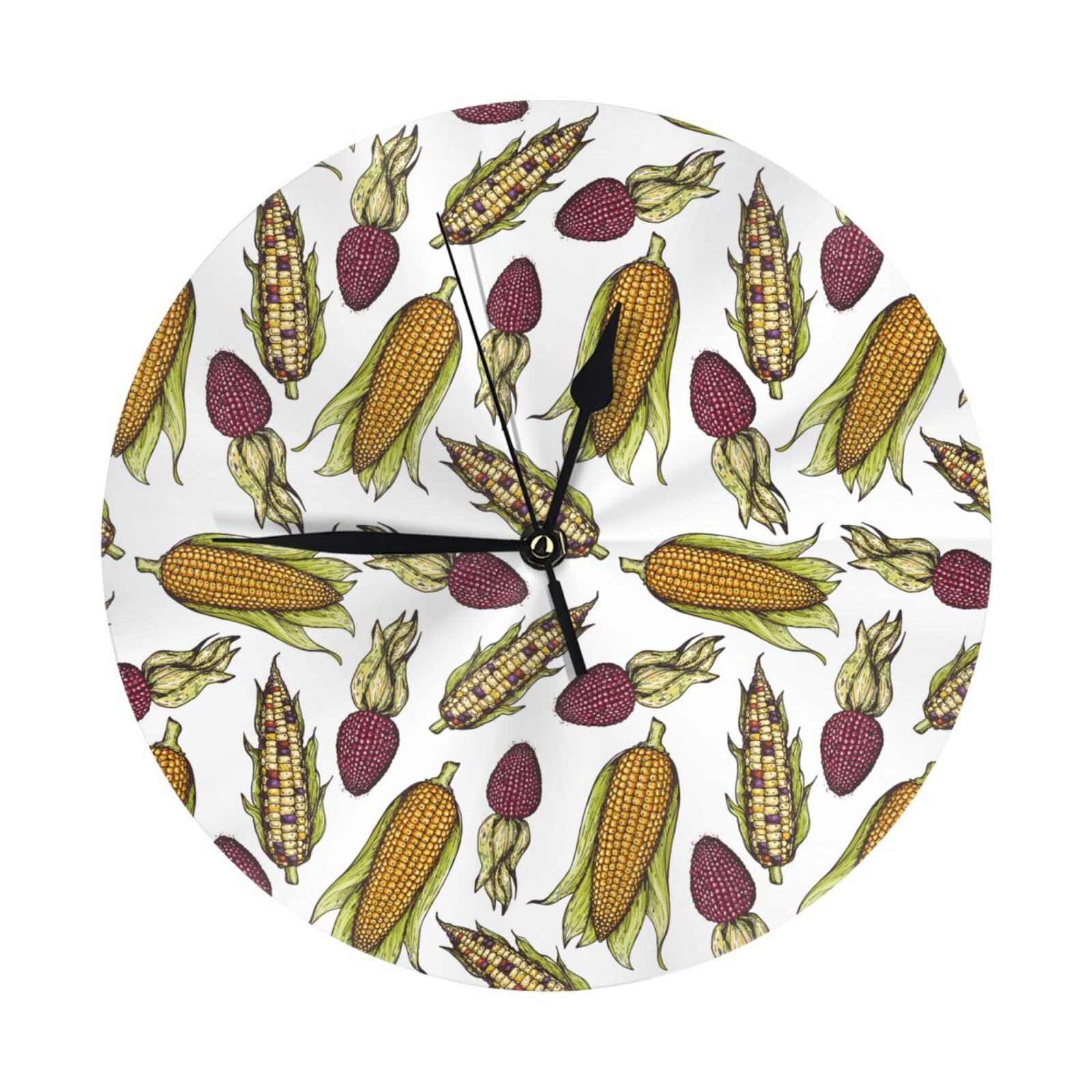 Wall Clock, Funny Corn Wall Clocks Battery Operated Silent Kitchen ...