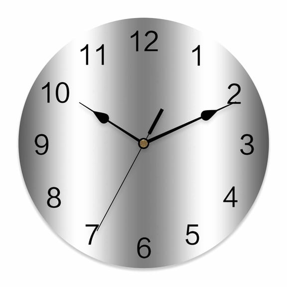 Wall Clock Grey Clocks PVC Silent Non-Ticking Battery Operated Decorative Abstract Gradient Color Round Clock for Home Living Room Kitchen Bedroom Office School Wall Decor 10 Inch