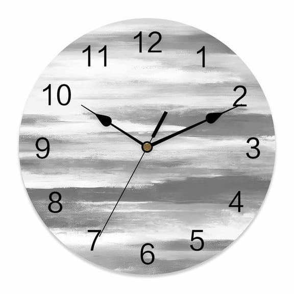 Wall Clock Grey Paint Clocks PVC Silent Non-Ticking Battery Operated Decorative Abstract Art Texture Round Clock for Home Living Room Kitchen Bedroom Office School Wall Decor 14 Inch