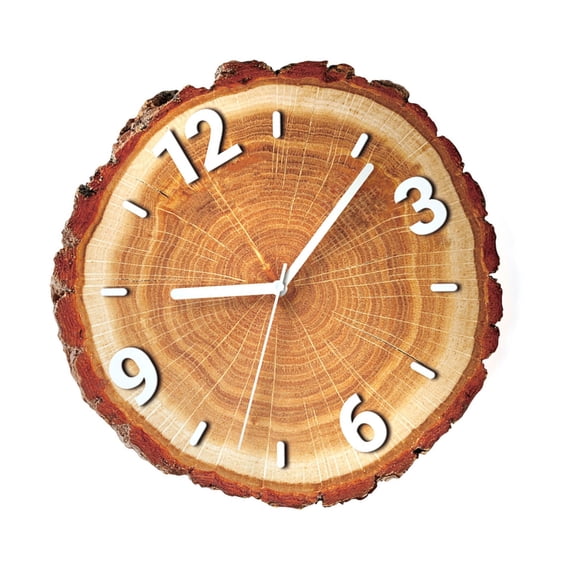 Wall Clock Growth Rings Art Home Office Decoration Battery Operated Wall Watch