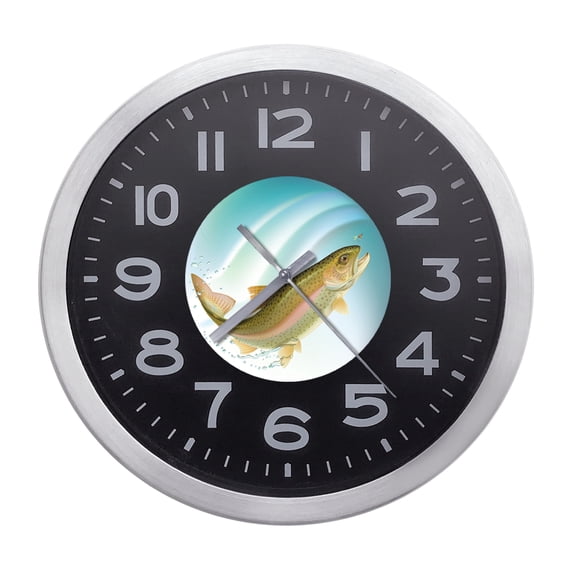 Wall Clock Home Decor or for a Patio/RV/Game Room 10" Round Silver Edge with a Black Face Featuring Your Choice of an Animal Themed Vinyl Decal - FREE Battery Included (Chickens Dark)