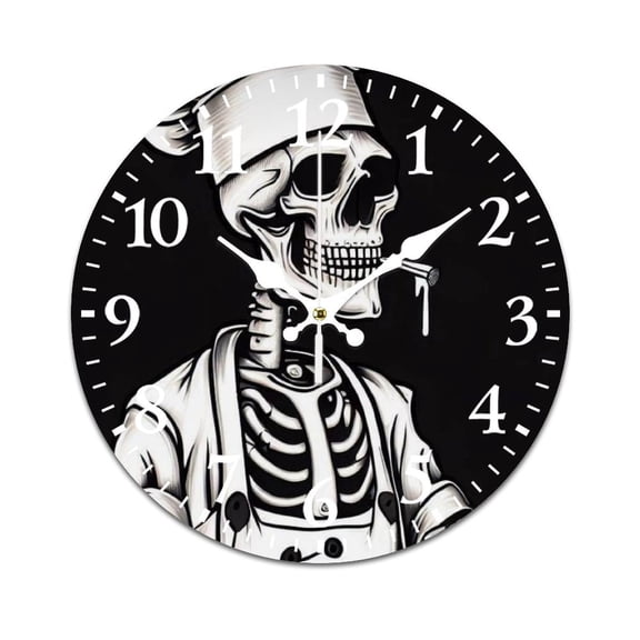 Wall Clock for Home Decoration, Gothic Funny Pattern Vintage Mute Non-Ticking Classic Wall Clock Battery Powered Suitable for Home, Living Room, Kitchen, Office Decorations