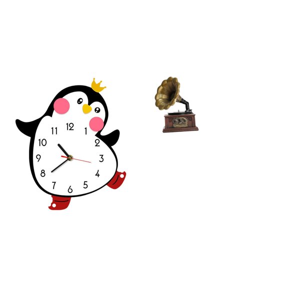 Wall Clock Home Ornament Resin Figurine Unique Artistic Design for Living Room Bedroom Collectors