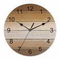 thumbnail image 1 of Wall Clock Khaki Wood Grain Clocks PVC Silent Non-Ticking Battery Operated Decorative Brown Ombre Wooden Round Clock for Home Living Room Kitchen Bedroom Office School Wall Decor 10 Inch, 1 of 9