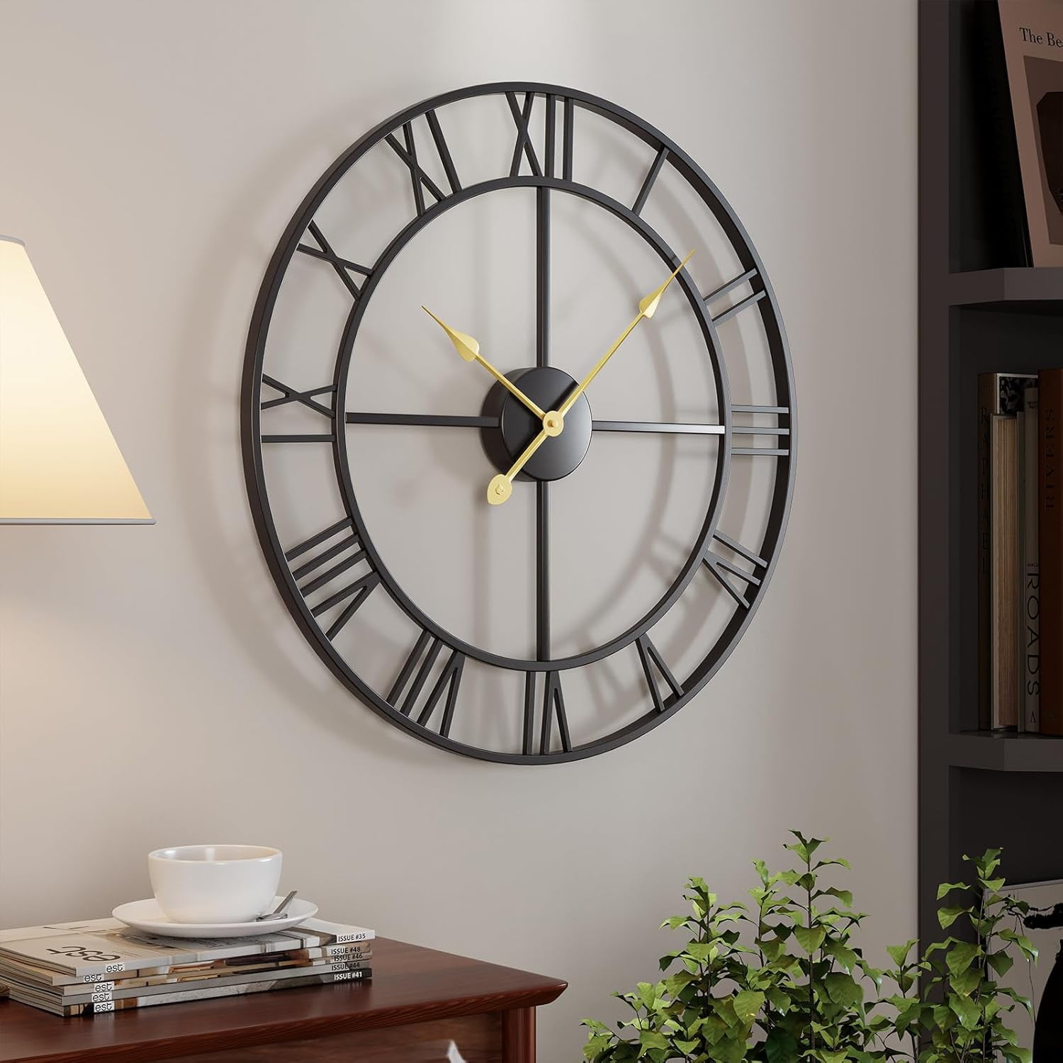 Wall Clock, Large Wall Clock for Living Room Kitchen Mantel, Completely ...