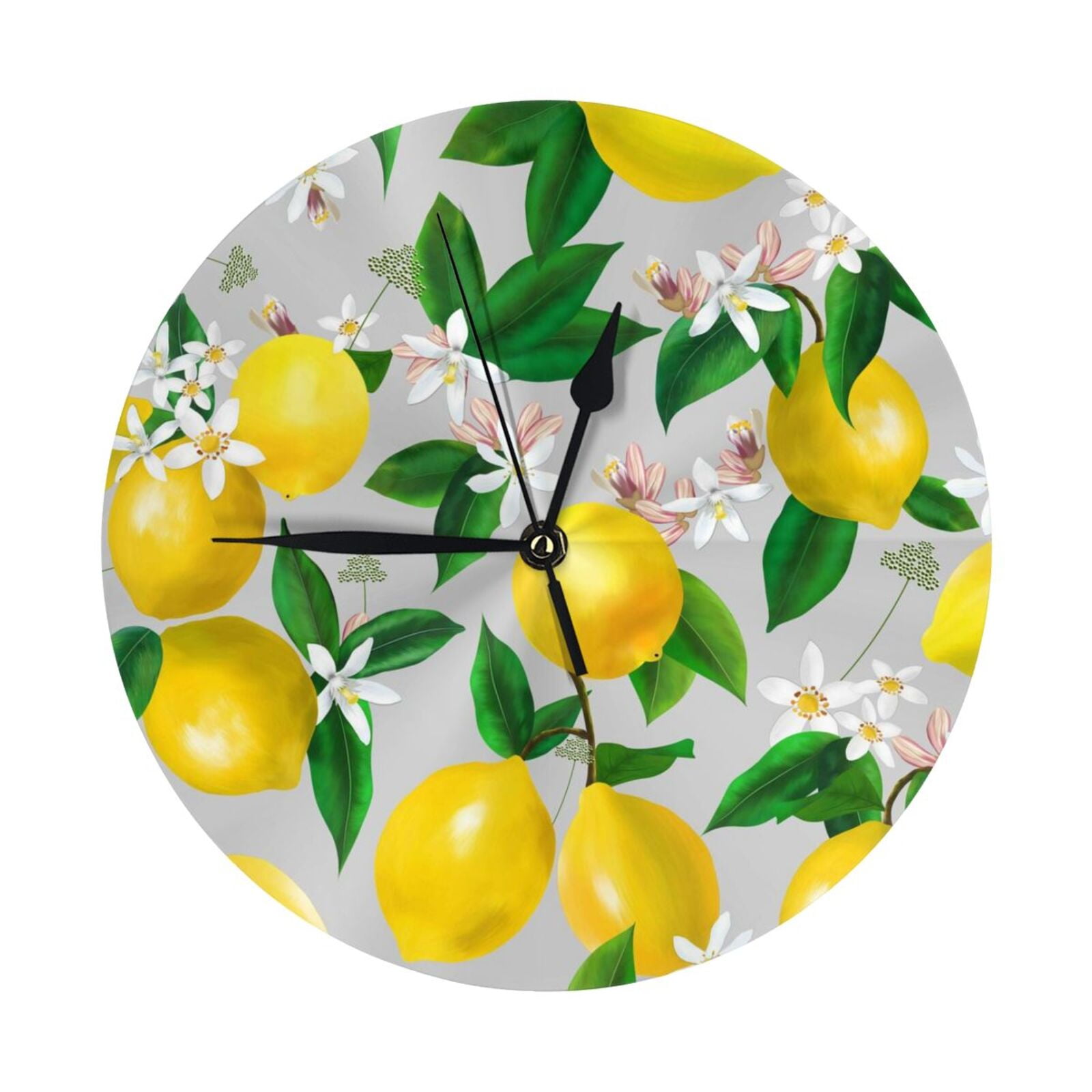 Wall Clock, Lemon Oil Painting Effect Wall Clocks Battery Operated ...