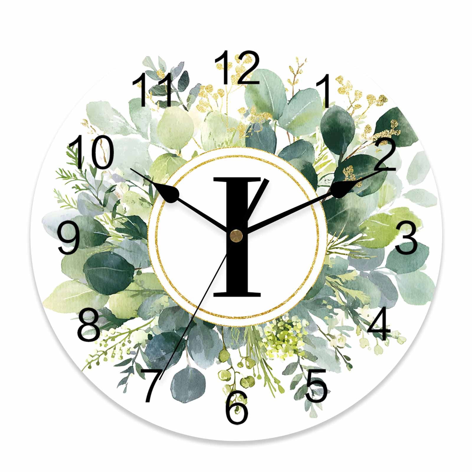 Wall Clock Letter I Clocks PVC Silent Non-Ticking Battery Operated ...