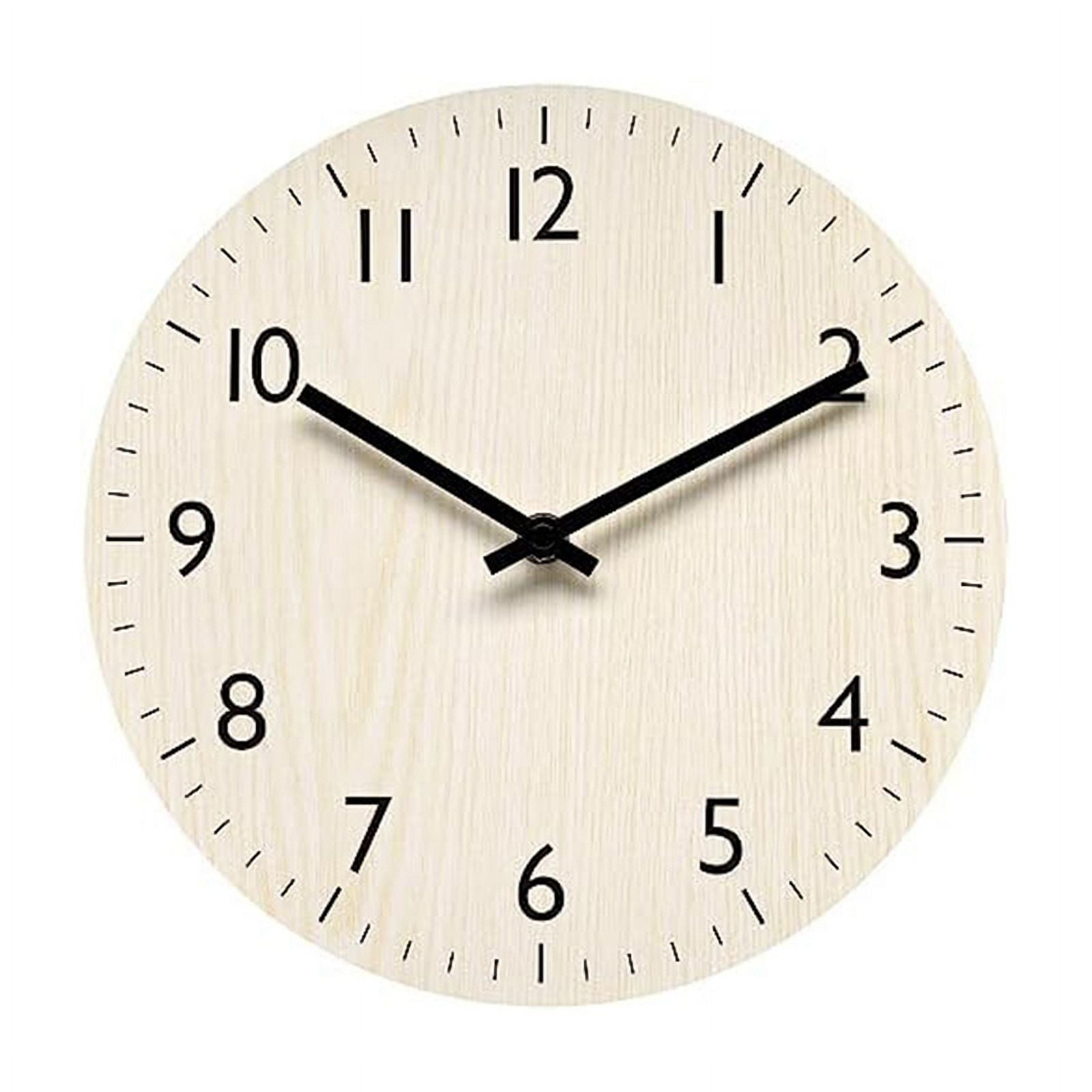 Wall Clock Light Wood Grain Clocks SimpleDesign Clock Non Ticking Wall Clocks Decorative for