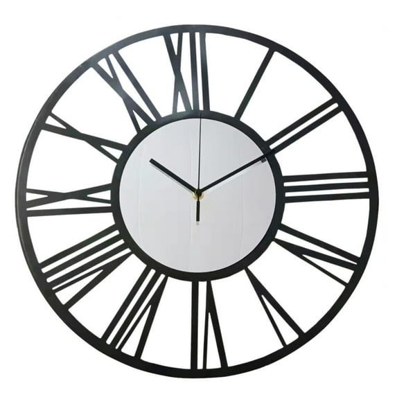 Wall Clock for Living Room Decor,Roman numerals Large Clock Vintage Modern Round Nearly Silent Black Wood Clocks for Home Garden Office Cafe Decoration