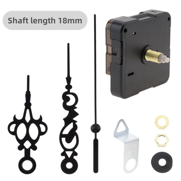 Wall Clock Machine Engine Motor Battery Operated Quartz Silent Clock Movement Mechanism with Black Hands-18mm Shaft Length