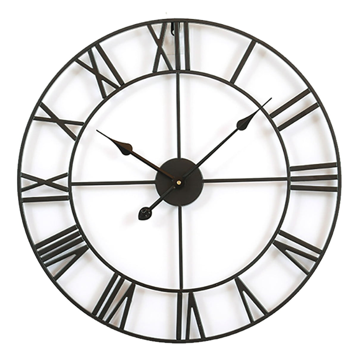 Wall Clock, Metal Retro Roman Numeral Clock, 40CM Modern Round Wall ...