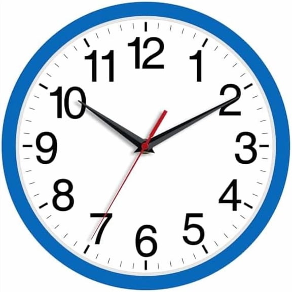 Wall Clock Modern 8 Inch Battery Operated Silent Non Ticking Small Analog Clock Decorative for Bedroom Kitchen Bathroom Office Home (Blue)