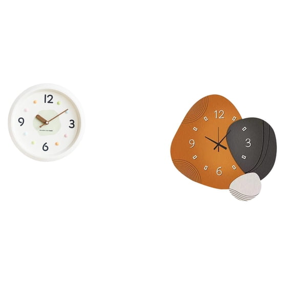 Wall Clock Modern Silent Non Ticking Wood Material Large Numerals for Study Room Kitchen Restaurant