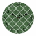 thumbnail image 1 of Wall Clock Moroccan Texture Clocks PVC Silent Non-Ticking Battery Operated Decorative Retro Dark Green Linen Round Clock for Home Living Room Kitchen Bedroom Office School Wall Decor 10 Inch, 1 of 9