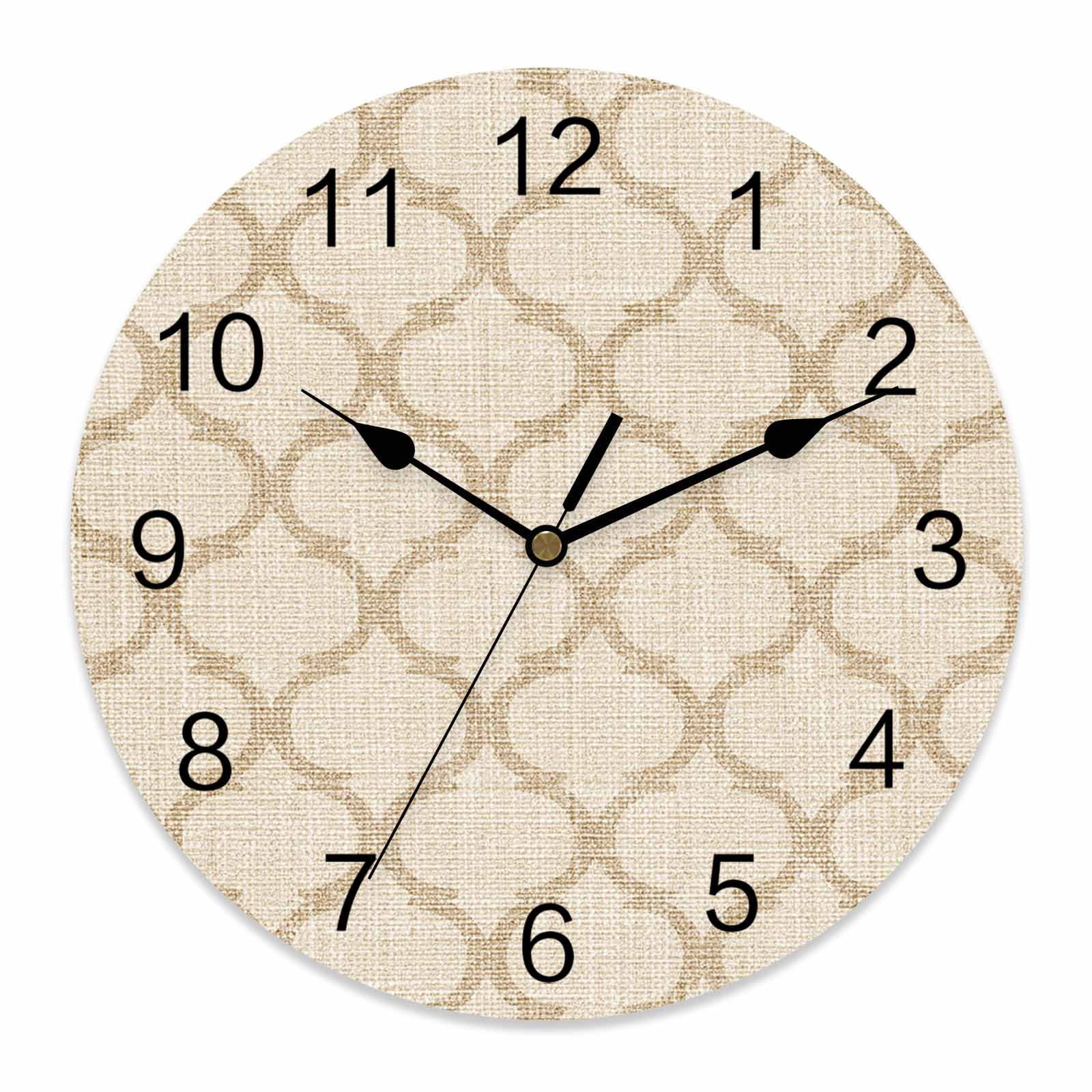 Wall Clock Moroccan Texture Clocks PVC Silent Non-Ticking Battery ...