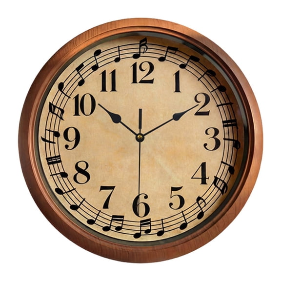 Wall Clock Musical Note Analog Art Silent Non Ticking Modern Decor for Living Room Home Office Gift