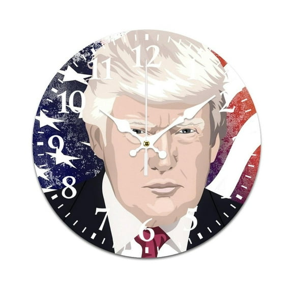Wall Clock Mute without Ticking-Anime Hand-Made Character American Pattern Funny Living Room and Kitchen Wall Clock, Battery Powered, Suitable for Home/Office/Classroom/School