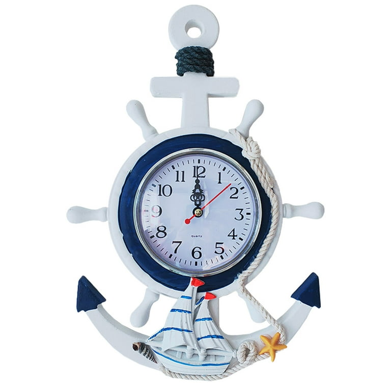 Wall Clock Nautical Clocks Beach Wheel Wall Clock Decoration