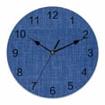 thumbnail image 1 of Wall Clock Navy Blue Linen Texture Clocks PVC Silent Non-Ticking Battery Operated Decorative Farmhouse Solid Color Round Clock for Home Living Room Kitchen Bedroom Office School Wall Decor 14 Inch, 1 of 9