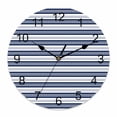 thumbnail image 1 of Wall Clock Navy Blue Lines Stripe Clocks PVC Silent Non-Ticking Battery Operated Decorative Classic Striped Round Clock for Home Living Room Kitchen Bedroom Office School Wall Decor 14 Inch, 1 of 9