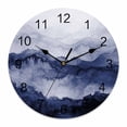 thumbnail image 1 of Wall Clock Navy Blue Mountain Clocks PVC Silent Non-Ticking Battery Operated Decorative Ombre Abstract Natural Round Clock for Home Living Room Kitchen Bedroom Office School Wall Decor 14 Inch, 1 of 9