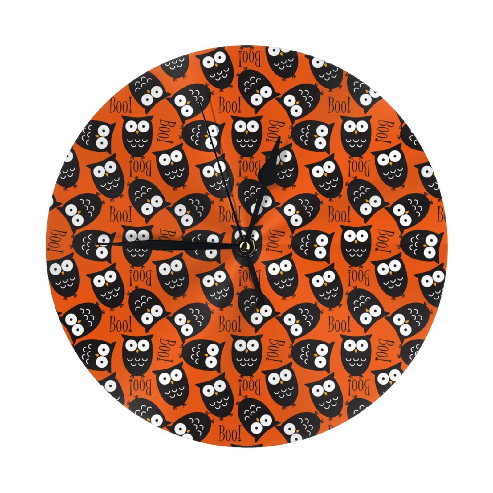 Wall Clock, Owls And Boo Wall Clocks Battery Operated Silent Kitchen ...