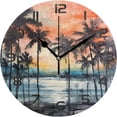 thumbnail image 1 of Wall Clock Palm Tree 10 Inch Silent Non Ticking Quality Quartz Battery Operated Digital Round Easy to Read for Home Office Kitchen Home Decor, 1 of 7