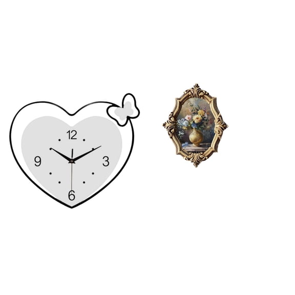Wall Clock Picture Frame Hanging Wall Clocks Resin Decorative Art for Living Room Study Room Gallery