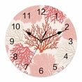 thumbnail image 1 of Wall Clock Pink Red Coral Clocks PVC Silent Non-Ticking Battery Operated Decorative Ocean Marine Life Round Clock for Home Living Room Kitchen Bedroom Office School Wall Decor 10 Inch, 1 of 9