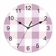 thumbnail image 1 of Wall Clock Pink White Buffalo Plaid Clocks PVC Silent Non-Ticking Battery Operated Decorative Classic Checked Round Clock for Home Living Room Kitchen Bedroom Office School Wall Decor 10 Inch, 1 of 9