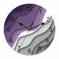 thumbnail image 1 of Wall Clock Purple Grey Modern Geometric Clocks PVC Silent Non-Ticking Battery Operated Decorative Abstract Beach Round Clock for Home Living Room Kitchen Bedroom Office School Wall Decor 10 Inch, 1 of 9