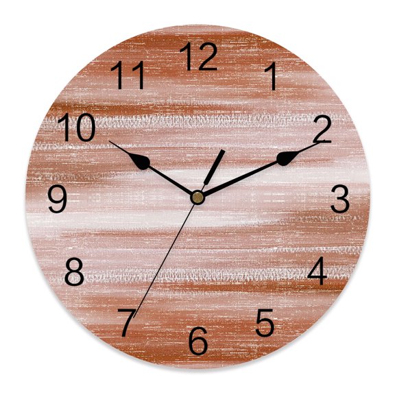 Wall Clock Red Brushes Graffiti Clocks PVC Silent Non-Ticking Battery Operated Decorative Misty Foggy Painting Round Clock for Home Living Room Kitchen Bedroom Office School Wall Decor 10 Inch