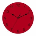 thumbnail image 1 of Wall Clock Red Clocks PVC Silent Non-Ticking Battery Operated Decorative Solid Color Round Clock for Home Living Room Kitchen Bedroom Office School Wall Decor 10 Inch, 1 of 9