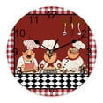 thumbnail image 1 of Wall Clock Red Cooking Chefs Clocks PVC Silent Non-Ticking Battery Operated Decorative Funny Cooker Checked Plaid Round Clock for Home Living Room Kitchen Bedroom Office School Wall Decor 10 Inch, 1 of 9