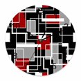 thumbnail image 1 of Wall Clock Red Geometric Clocks PVC Silent Non-Ticking Battery Operated Decorative Modern Art Square Lines Round Clock for Home Living Room Kitchen Bedroom Office School Wall Decor 10 Inch, 1 of 9
