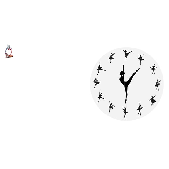 Wall Clock Resin Statue Figurine Handmade Polyresin Material for Office Living Room Bedroom Mantelpiece