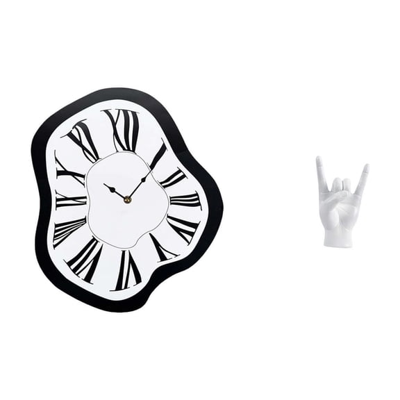 Wall Clock Roman Numeral Clock Rock Hand Sculpture Unique Resin Design for Apartment Restaurant Display
