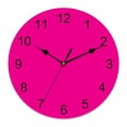 thumbnail image 1 of Wall Clock Rosy Pink Clocks PVC Silent Non-Ticking Battery Operated Decorative Solid Color Round Clock for Home Living Room Kitchen Bedroom Office School Wall Decor 10 Inch, 1 of 9