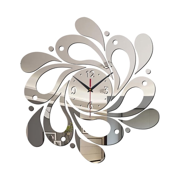 Wall Clock Rustic Country Clock Silent Wall Clock Acrylic Water Drop Design for Kids Room Dining Room Hall