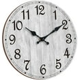 thumbnail image 1 of Wall Clock, Rustic Wall Clocks Battery Operated Silent Non Ticking, Country Round Wooden Clocks Farmhous Wall Decorative for Kitchen, Bathroom, Living Room (Gray 10 Inch), 1 of 9