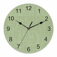 thumbnail image 1 of Wall Clock Sage Green Linen Texture Clocks PVC Silent Non-Ticking Battery Operated Decorative Farmhouse Solid Color Round Clock for Home Living Room Kitchen Bedroom Office School Wall Decor 14 Inch, 1 of 9