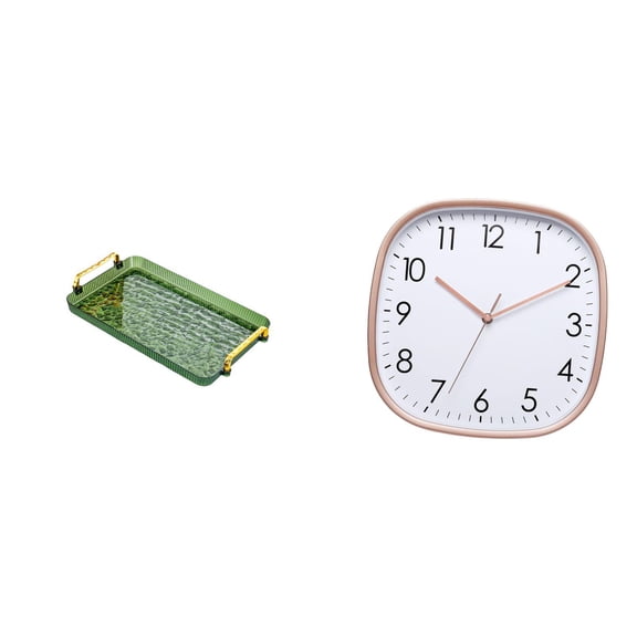 Wall Clock Serving Tray Rectangle Handle PP Material for Bedroom Simple Large Digital Wall Clock Living Room