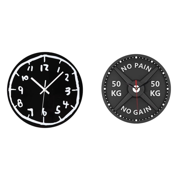 Wall Clock Silent Decorative Clock Barbell Weightlifting Acrylic Material for Bodybuilding Gym Office Spaces