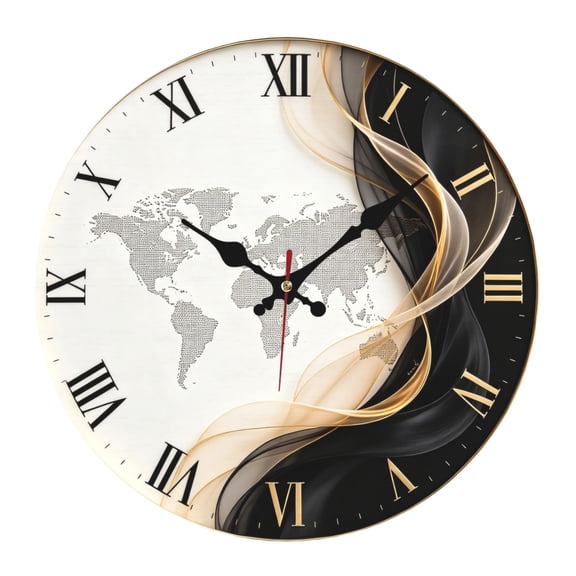 Wall Clock, Silent Non Ticking Battery Operated, Marble Printing Clock Decorative for Bathroom Kitchen Bedroom 10 Inch