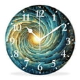 thumbnail image 1 of Wall Clock Silent Non-Ticking Battery Operated Modern Wall Clocks Decorative for Bathroom Kitchen-Galaxy Nebula Universe Starry Space Illustration(16inch), 1 of 4