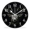 thumbnail image 1 of Wall Clock Silent Non-Ticking Battery Operated Modern Wall Clocks Decorative for Bathroom Kitchen-Deer Cute(10inch), 1 of 4