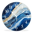 thumbnail image 1 of Wall Clock Silent Non-Ticking Battery Operated Modern Wall Clocks Decorative for Bathroom Kitchen-Gold Blue Marble Vintage Creative(14inch), 1 of 4